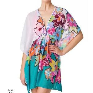 Blue by Rod Beattie Floral Sheer Cover-Up small